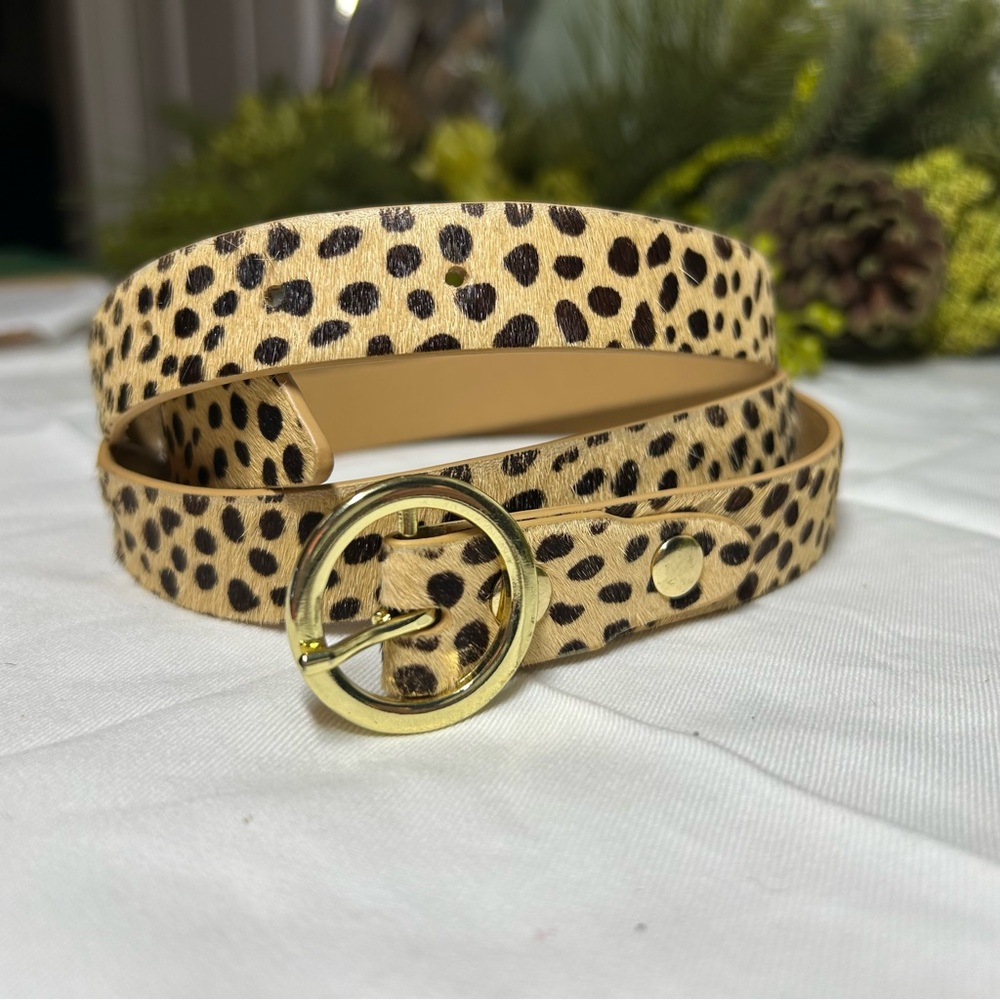 GAP Leopard cow leather belt -Size S
